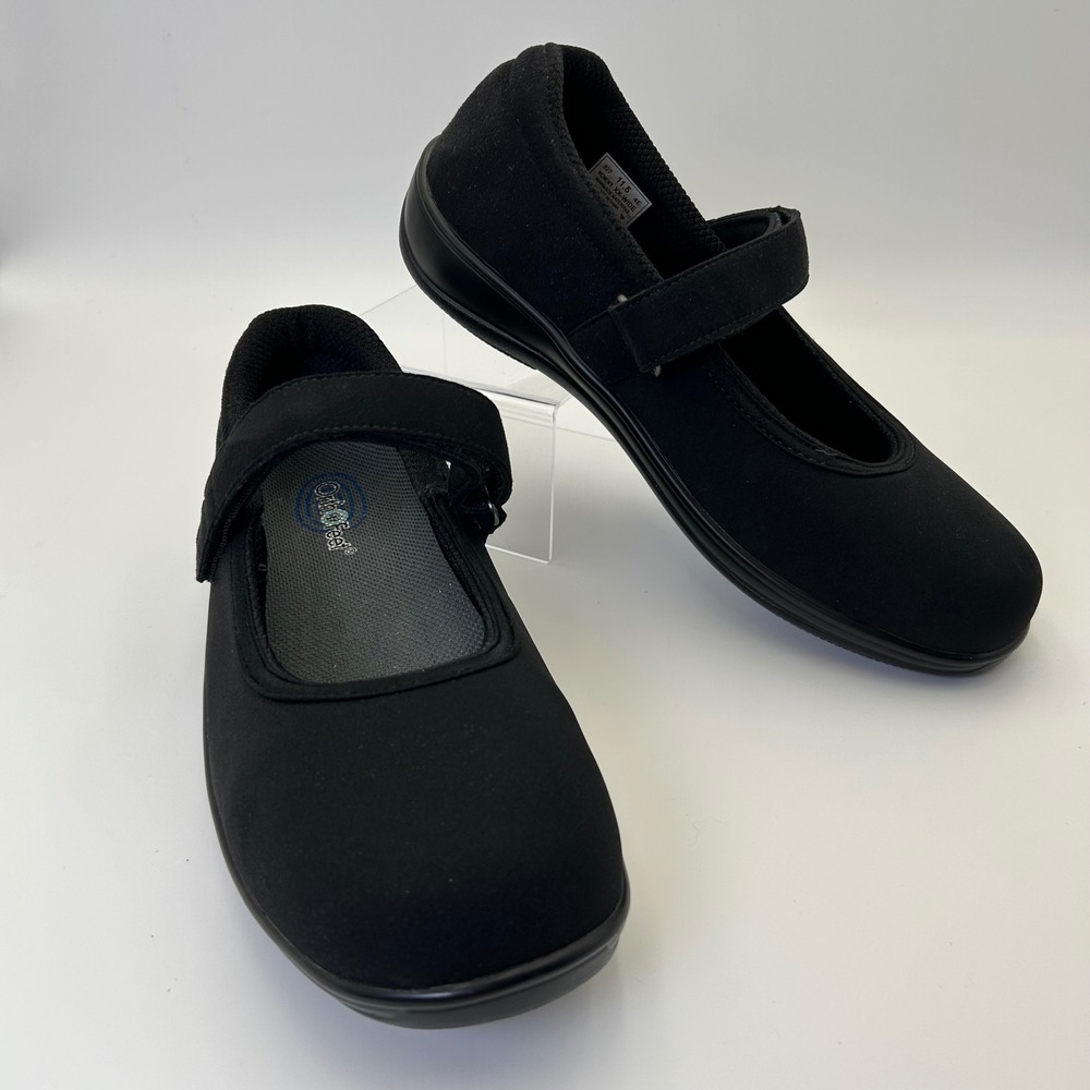 Orthofeet Black Mary Jane Orthopedic Shoes Womens 11.5 XX-Wide 4E Comfort Flat